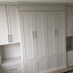 wall bed with side cabinets and shaker doors