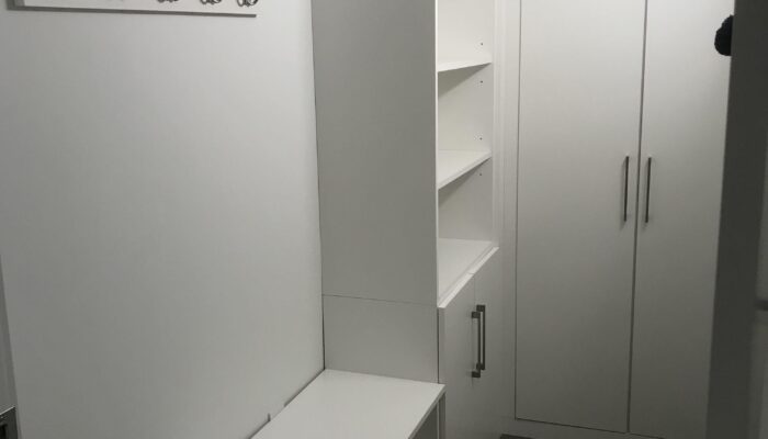 closet in white with hooks | Wall bed | Murphy bed | Instant Bedrooms