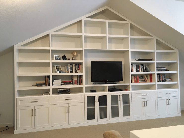 Custom TV wall cabinet in white | Instant Bedrooms